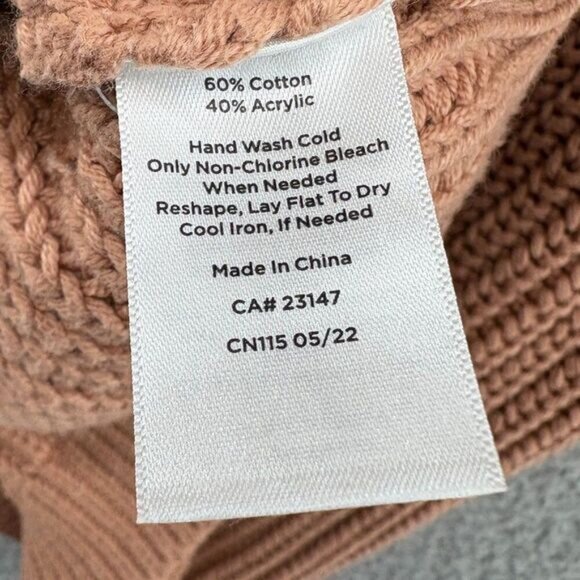 Haven Well Within Sweater Women’s Size Small Chunky Knit Cotton Cowl Neck - Picture 6 of 7